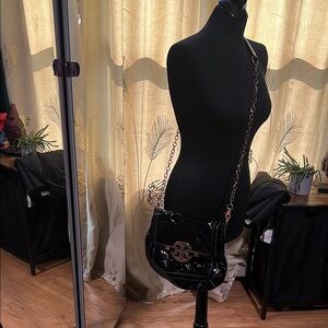 Black Patent Leather Crossbody Bag